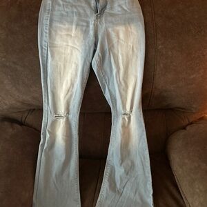 Light Blue Distressed Women Jeans